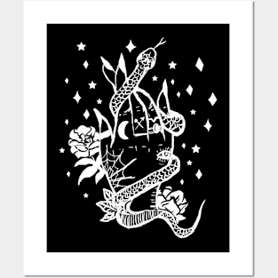 Witchy Snake Hand Goth Punk Alternative Art Posters and Art